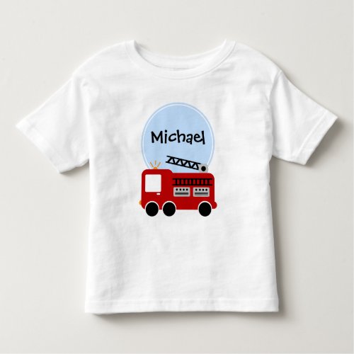 Personalized Fire Truck Boy Toddler T_shirt