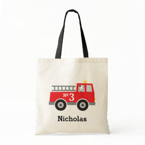 Personalized Fire Truck Halloween Treat Bag
