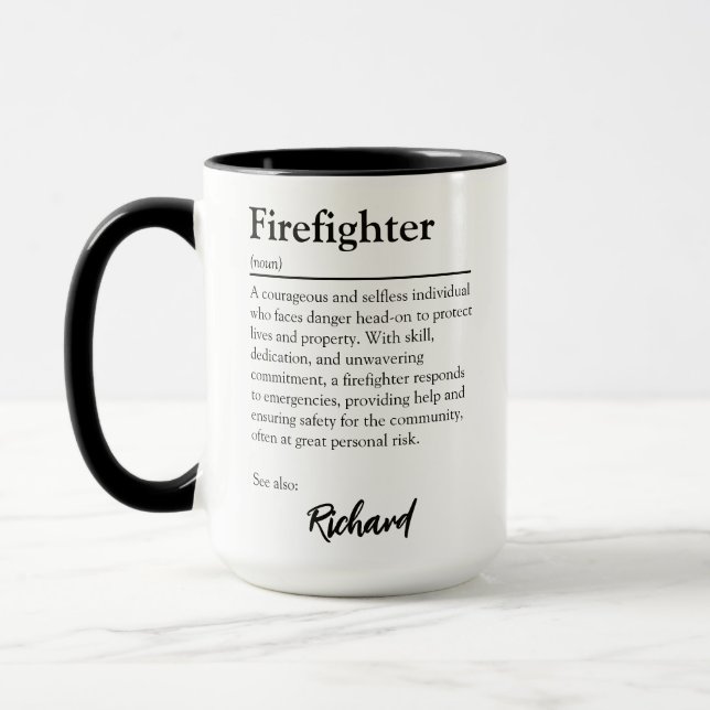 Personalized Firefighter Appreciation Definition Mug (Left)