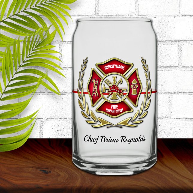 Personalized Firefighter Can Glass (Creator Uploaded)