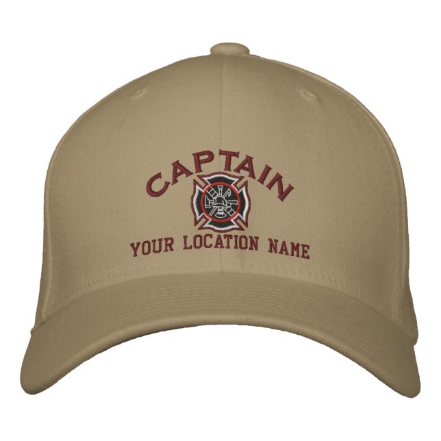 Personalized Firefighter Captain Cap Embroidery (Front)