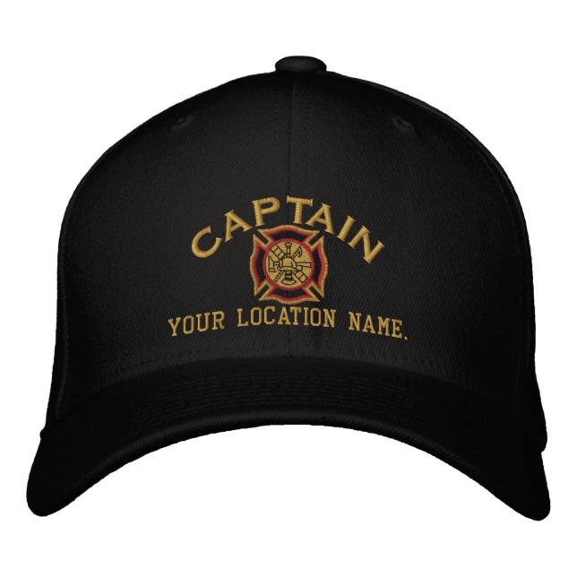 Personalized Firefighter Captain Cap Embroidery (Front)