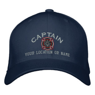 Personalized Firefighter Captain Cap Embroidery