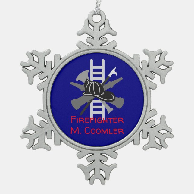 Personalized Firefighter Christmas Ornament (Front)