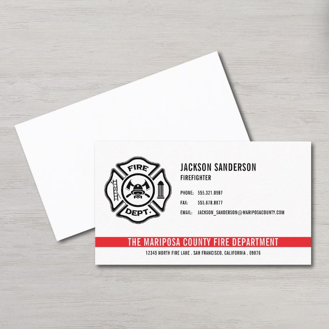 Personalized Firefighter Fire Department Logo Business Card (Personalized Firefighter Fire Department Logo Business Card)
