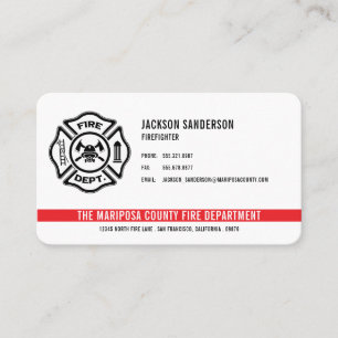 Personalized Firefighter Fire Department Logo Business Card