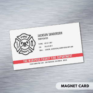 Personalized Firefighter Fire Department Logo Business Card Magnet