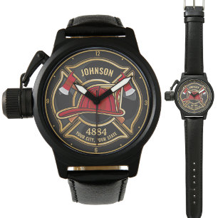 Personalized Firefighter Fireman Fire Department Watch