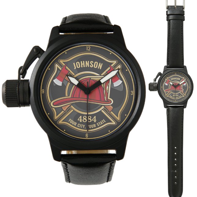 Personalized Firefighter Fireman Fire Department Watch (Creator Uploaded)