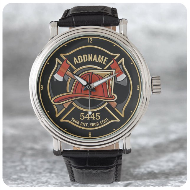 Personalized Firefighter Fireman Fire Department Watch (Creator Uploaded)