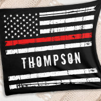 Personalized Firefighter Flag Thin Red Line