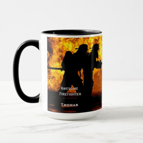 Personalized Firefighter Flames Mug