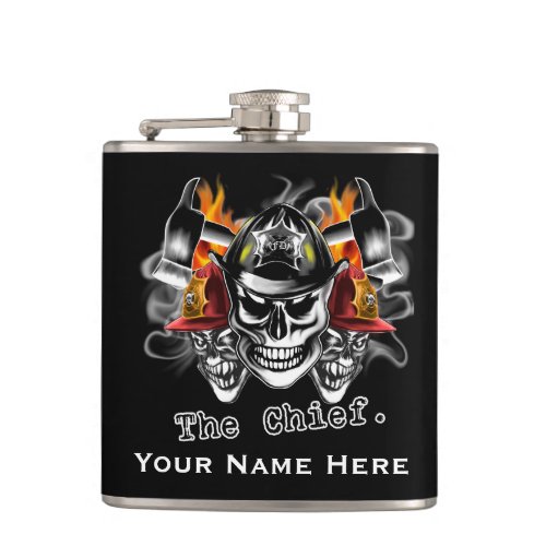 Personalized Firefighter Flask The Chief Flask