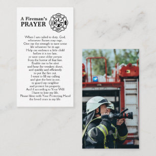 Personalized Firefighter Maltese Fireman's Prayer Business Card