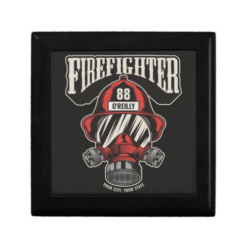 Personalized Firefighter Mask Fire Dept Helmet  Gift Box