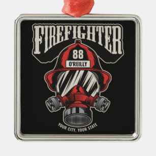 Personalized Firefighter Cross Ornament Thin Red Line Christmas Gift Volunteer Fire And Rescue First Responder Fire Wife