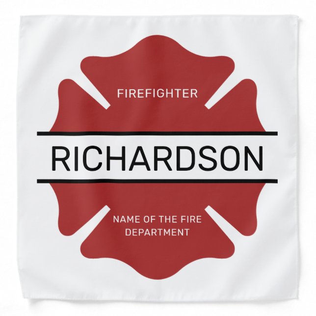 Personalized Firefighter Red Logo Symbol  Bandana (Front)