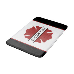 Personalized Firefighter Red Logo Symbol Bath Mat