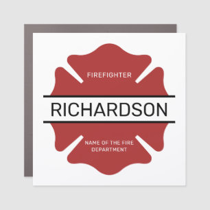 Personalized Firefighter Red Logo Symbol Car Magnet