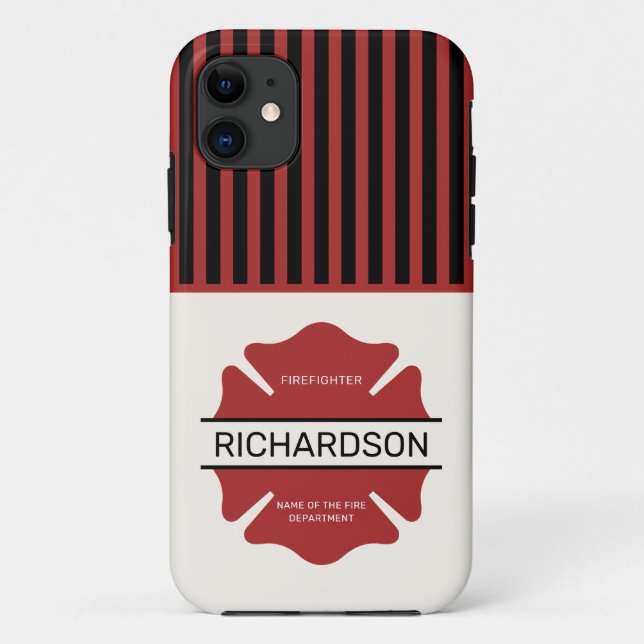 Personalized Firefighter Red Logo Symbol  Case-Mate iPhone Case (Back)