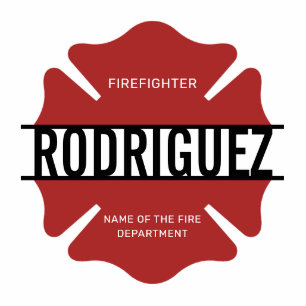 Personalized Firefighter Red Logo Symbol Cutout