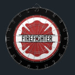 Personalized Firefighter Red Logo Symbol  Dart Board<br><div class="desc">Personalized Firefighter Red Logo Symbol Fire Rescue Department Gifts!</div>