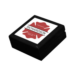 Personalized Firefighter Red Logo Symbol  Gift Box