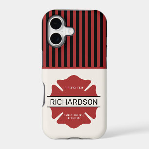 Personalized Firefighter Red Logo Symbol iPhone 17 Case