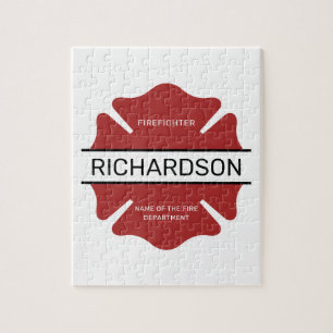 Personalized Firefighter Red Logo Symbol Jigsaw Puzzle