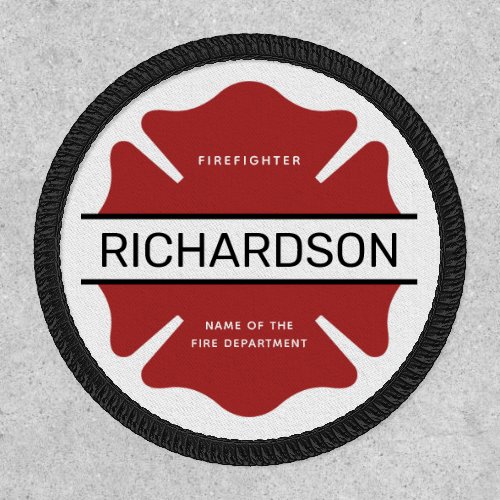 Personalized Firefighter Red Logo Symbol  Patch