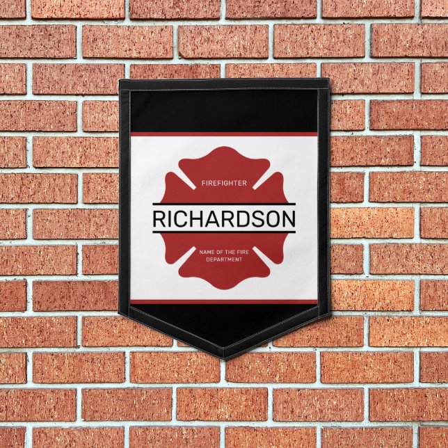 Personalized Firefighter Red Logo Symbol  Pennant (Insitu 1)