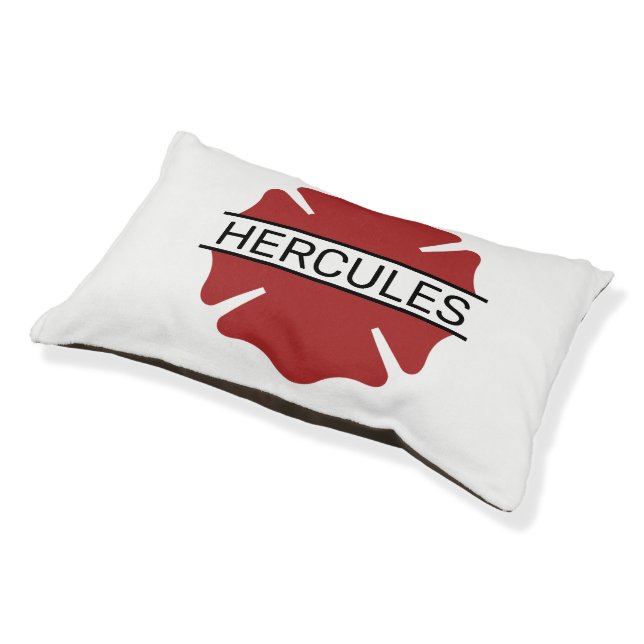 Personalized Firefighter Red Logo Symbol  Pet Bed (Angled)