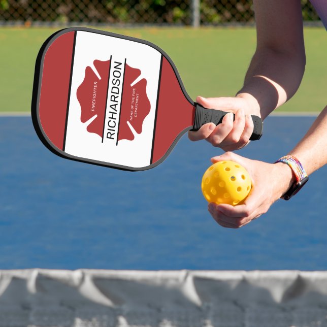 Personalized Firefighter Red Logo Symbol  Pickleball Paddle (Insitu)