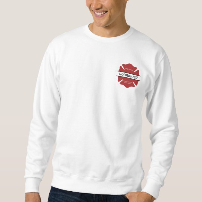 Personalized Firefighter Red Logo Symbol  Sweatshirt (Front)