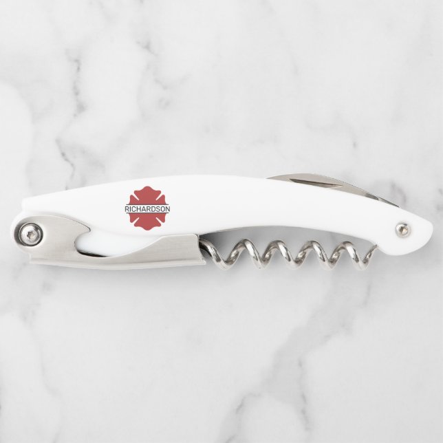 Personalized Firefighter Red Logo Symbol  Waiter's Corkscrew (Front)