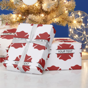 Personalized Firefighter Red Logo Symbol  Wrapping Paper