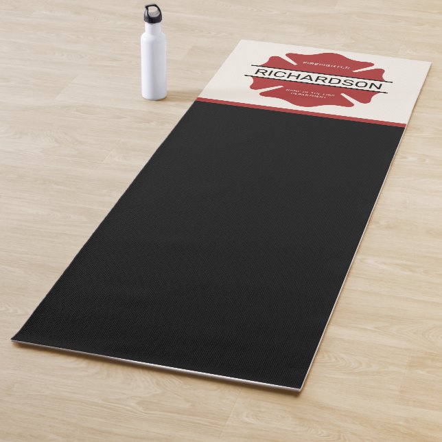Personalized Firefighter Red Logo Symbol  Yoga Mat (In Situ)
