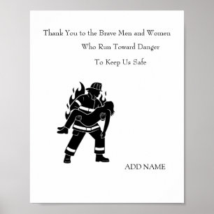 Personalized Firefighter Rescue Poster
