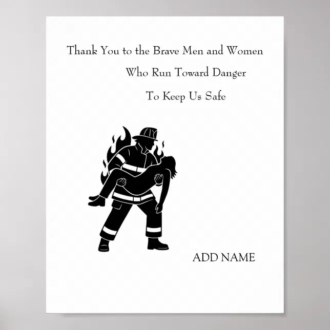 Personalized Firefighter Rescue Poster | Zazzle