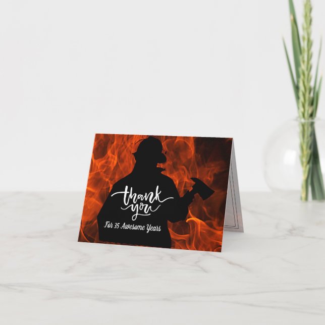 Personalized Firefighter Retirement Thank You Card (Front)
