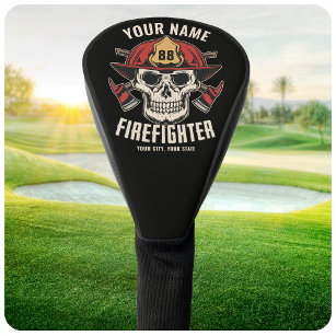 Personalized Firefighter Skull Fireman Fire Dept Golf Head Cover