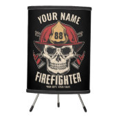 Personalized Firefighter Skull Fireman Fire Dept  Tripod Lamp (Front)