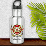 Personalized Firefighter Stainless Steel Water Bottle<br><div class="desc">Firefighter's keepsake,  personalized water bottle. Perfect for birthdays,  promotions,  graduation or retirement.</div>