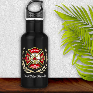 Personalized Firefighter Stainless Steel Water Bottle