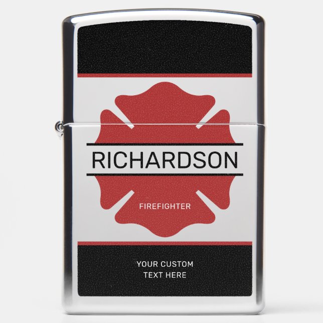 Personalized Firefighter Symbol  Zippo Lighter (Front)