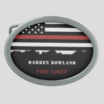 Personalized Firefighter Thin Red Line Fire Rescue Belt Buckle