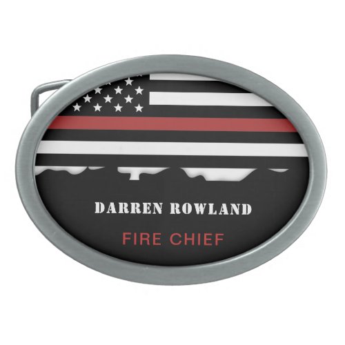 Personalized Firefighter Thin Red Line Fire Rescue Belt Buckle