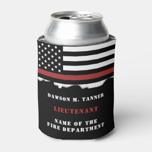Personalized Firefighter Thin Red Line Fire Rescue Can Cooler