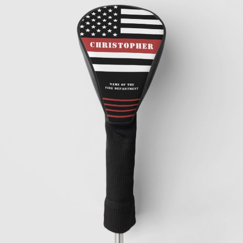 Personalized Firefighter Thin Red Line Fire Rescue Golf Head Cover