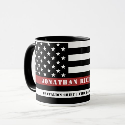 Personalized Firefighter Thin Red Line Fire Rescue Mug